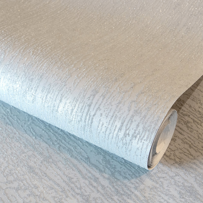 Rouleau de papier peint texturé uni Neptune, Bleu clair / gris clair