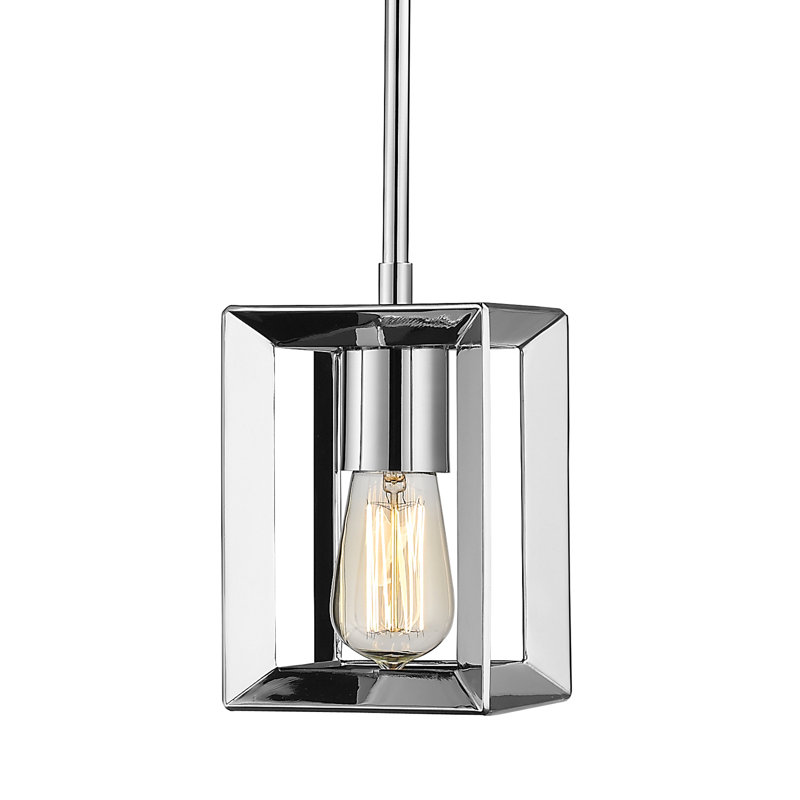 Luminaire suspendu rectangulaire à une lumière Averee, Chrome