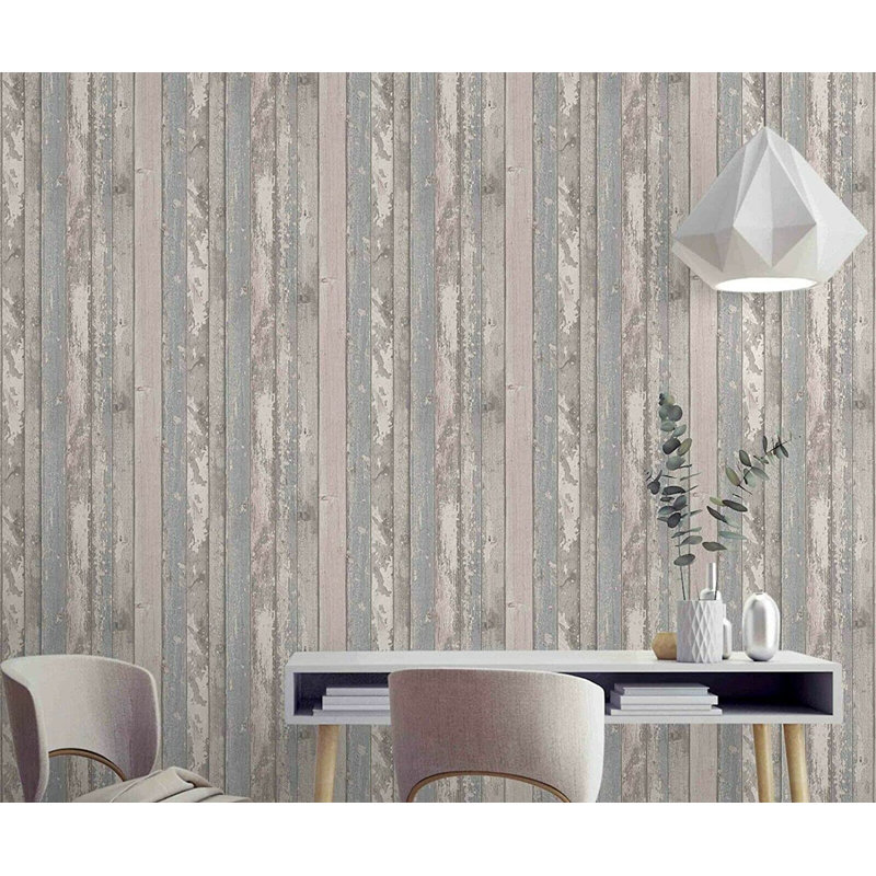 Beaury Grey Distressed Finish Wallpaper 10m x 53cm Roll