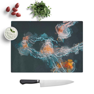 Tempered Glass Jellyfish Chopping Board