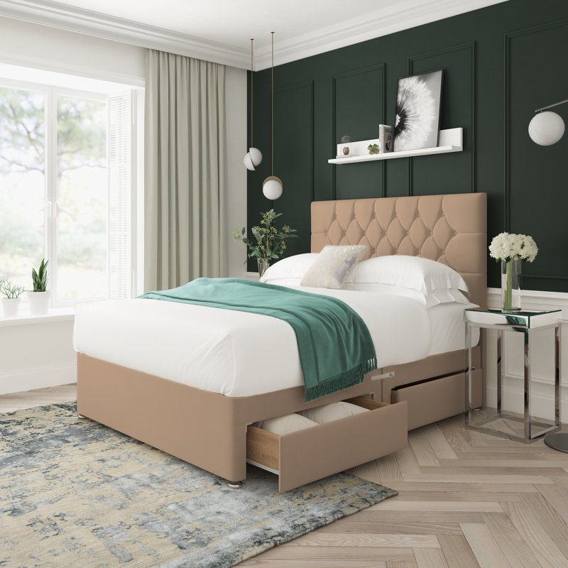 Divan Bed Base, Super King (6'), 4 Drawers, Mink