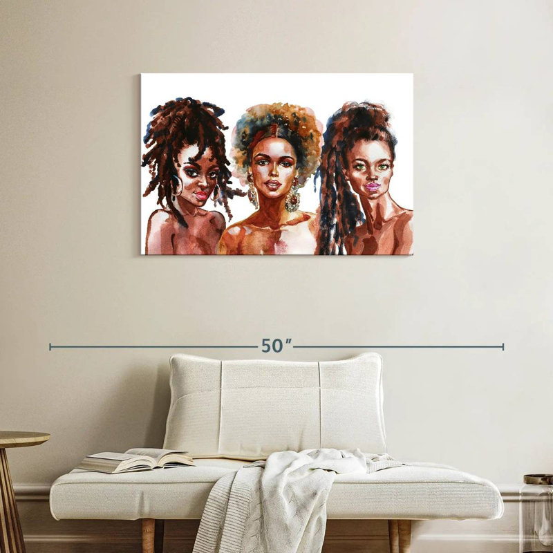 Trio africain Leisha, H 24 po x l 36 po