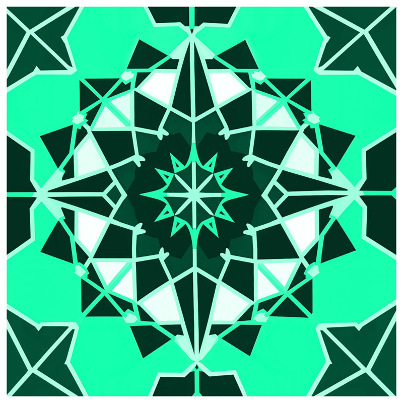 Green Kaleidoscope Pattern Comforter, Queen