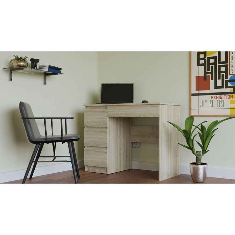 Eufelia Computer Desk, Left, Natural