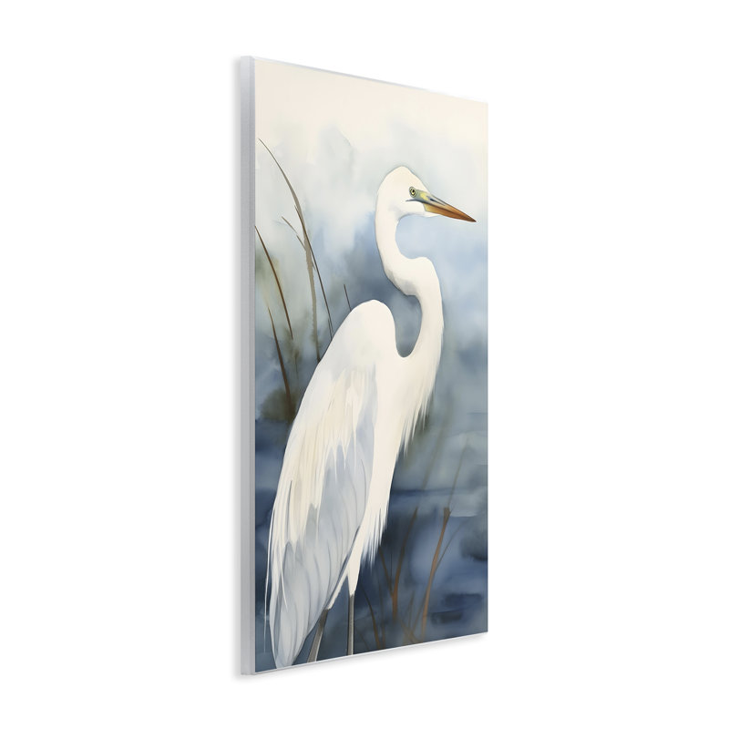 «Soft Egret Impression» par Petal Prints Design, H 15 po x l 10 po