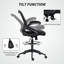 Vinsetto Drafting Chair with Arms for Standing Desk, Black-399744318