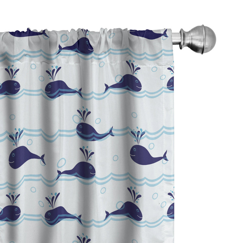 Whale Semi-Sheer Rod Pocket Sliding Panel, 28" x 63"