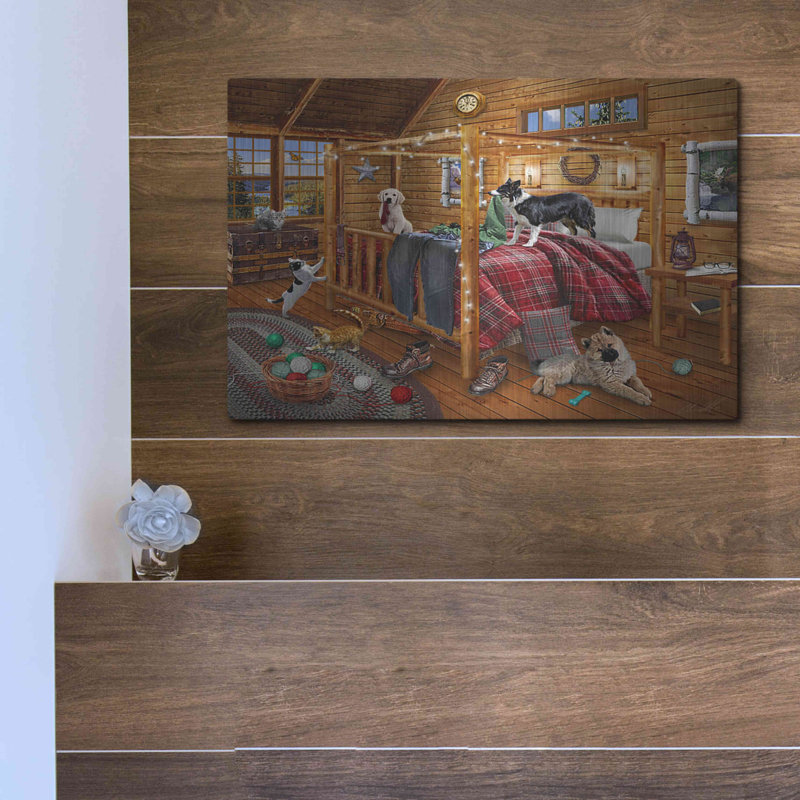 «Cabin Mischief» par Chris Dobrowolski, H 12 po x l 16 po