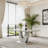 Avdain 63" Modern American Rectangular Faux Marble Top Dining Table with U-shaped Pedestal Base-2060811574