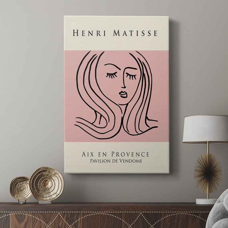 Matisse L XXV, reproduction d'art encadrée - Cavas, Rose, H 27 po x l 18 po
