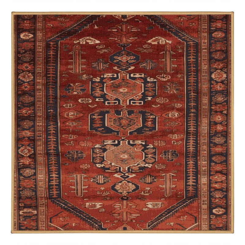 Tapis brun lavable à la machine, Carré 5 pi