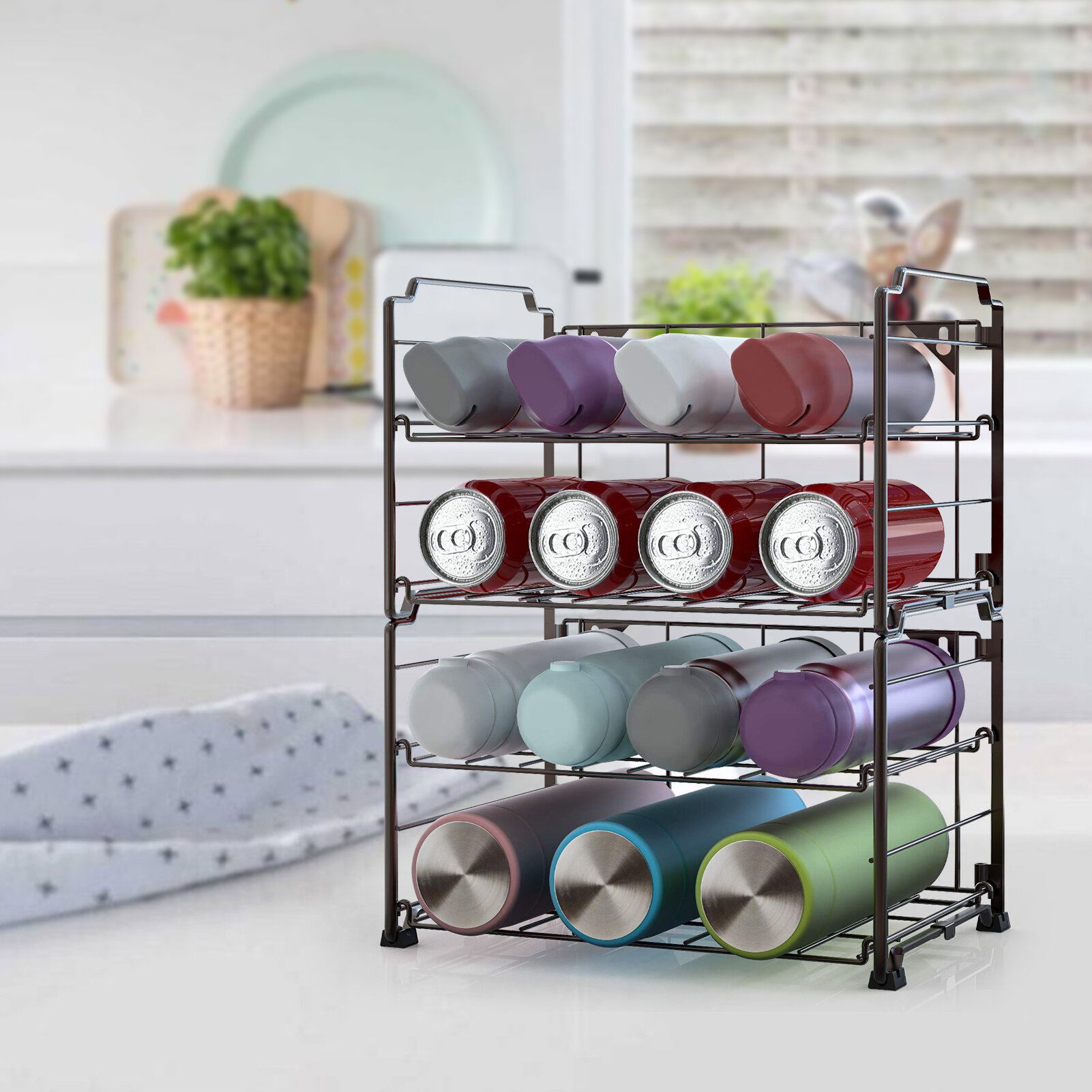 Prep & Savour Benedix 2 Pack 2 Tier Bottle Storage Rack Organizer ...