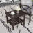 19" Square Brown Metal Outdoor Side Table, 2-Tier All-Weather Patio End Table-367004502
