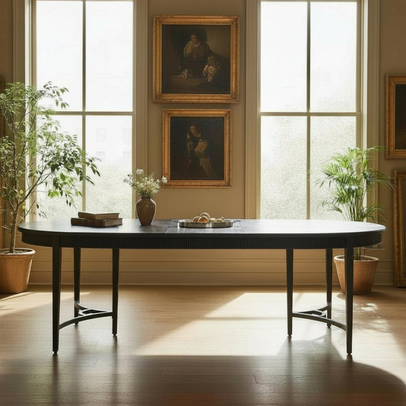 Whitlock Extendable Solid Wood Dining Table, Cerused White