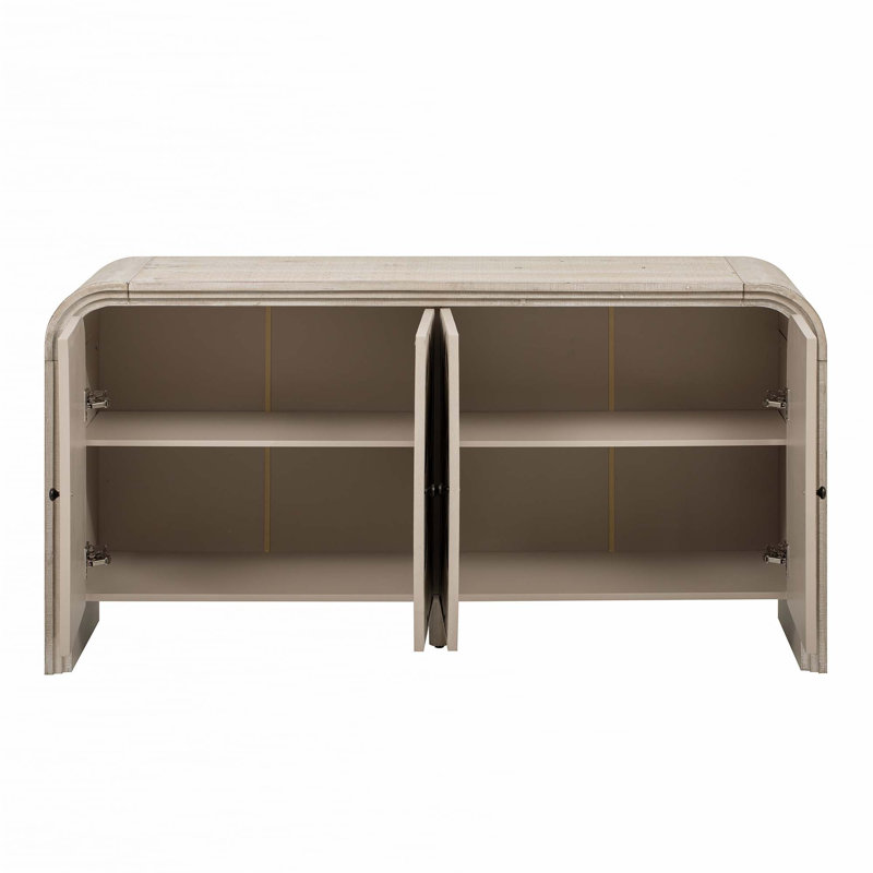Buffet multifonctionnel en panneau de fibres à densité moyenne, Beige brun