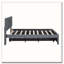 Lit plateforme tapissier avec tête de lit à motif brique et gigogne simple-981593716