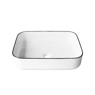 AGUA CANADA Fantasio 15.75'' White Porcelain Rectangular Bathroom Sink
