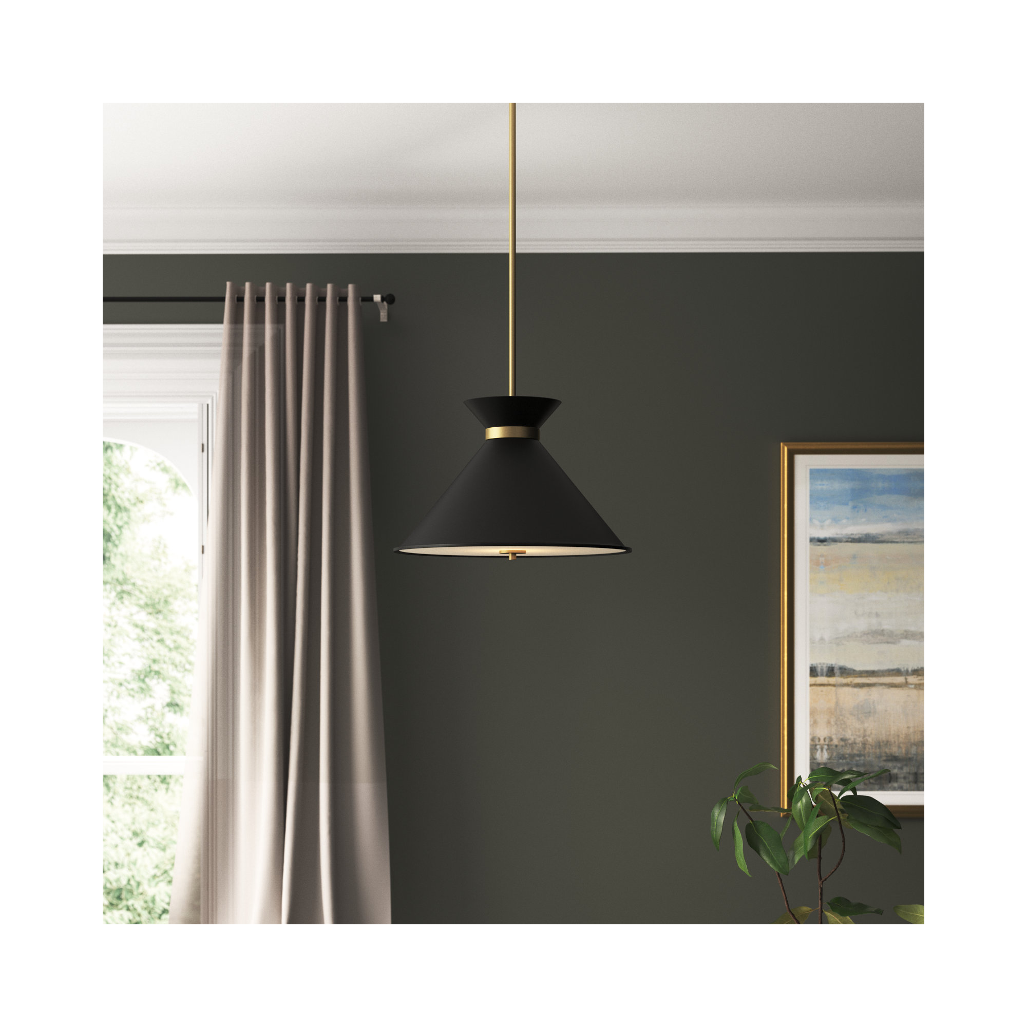 Nysta 3 Light Metal Dimmable Pendant, Black