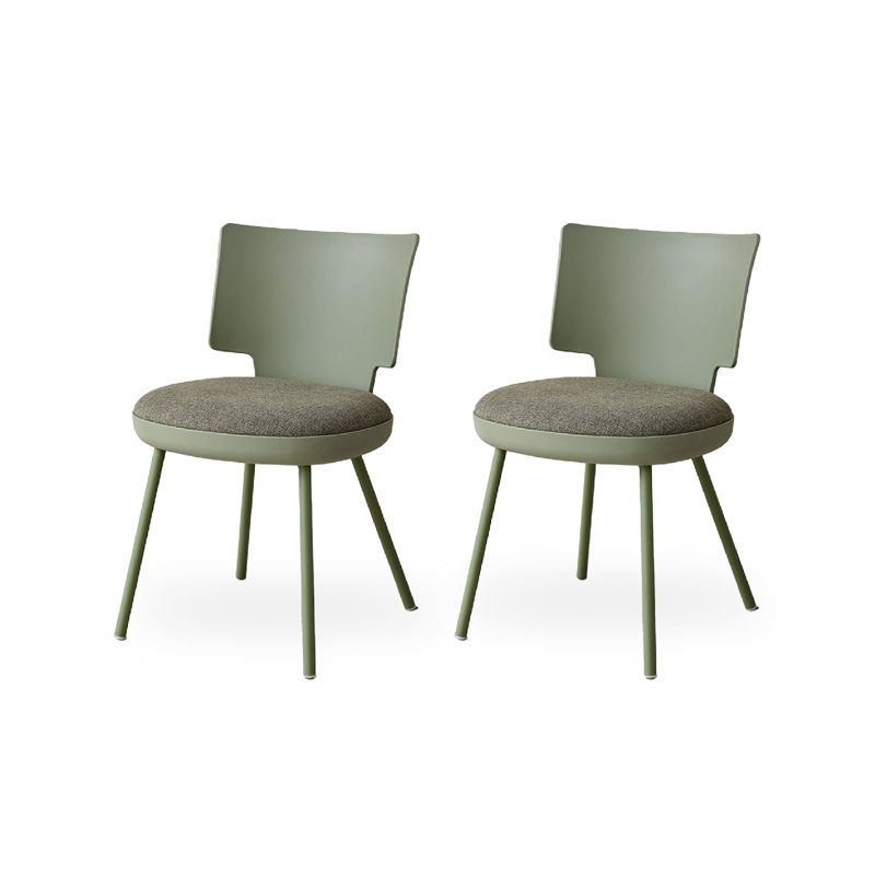 Chaise de salle à manger rembourrée en plastique moderne et simple, Vert