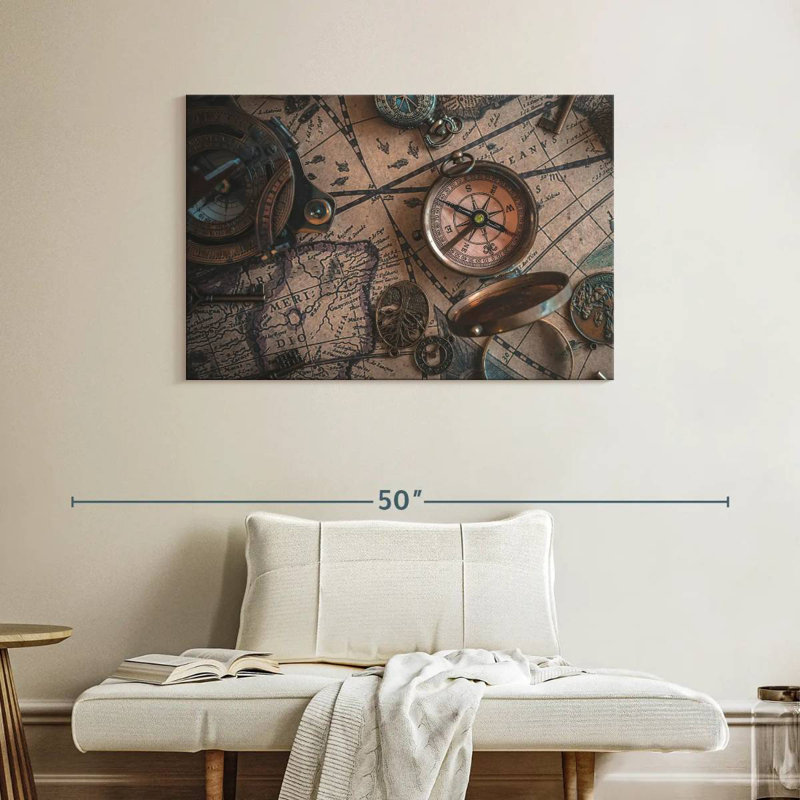 Aletra Map Compass, 26" H x 39" W