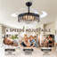Ventilateur de plafond 48 "rétractable en cristal avec lumières DEL et télécommande-626839902