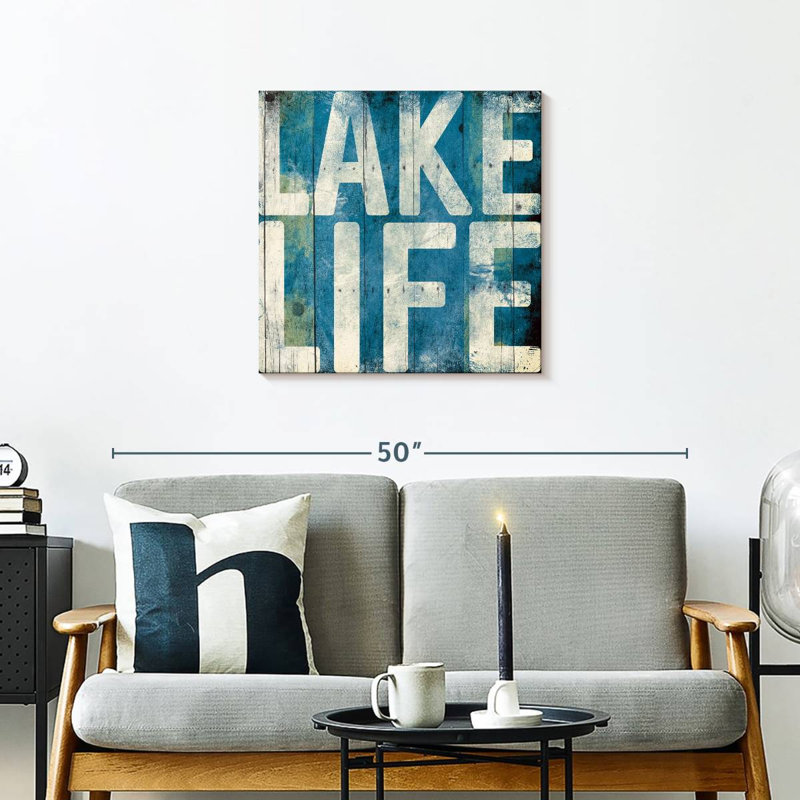 Bleu clair Tergel Lake Life, H 24 po x l 24 po
