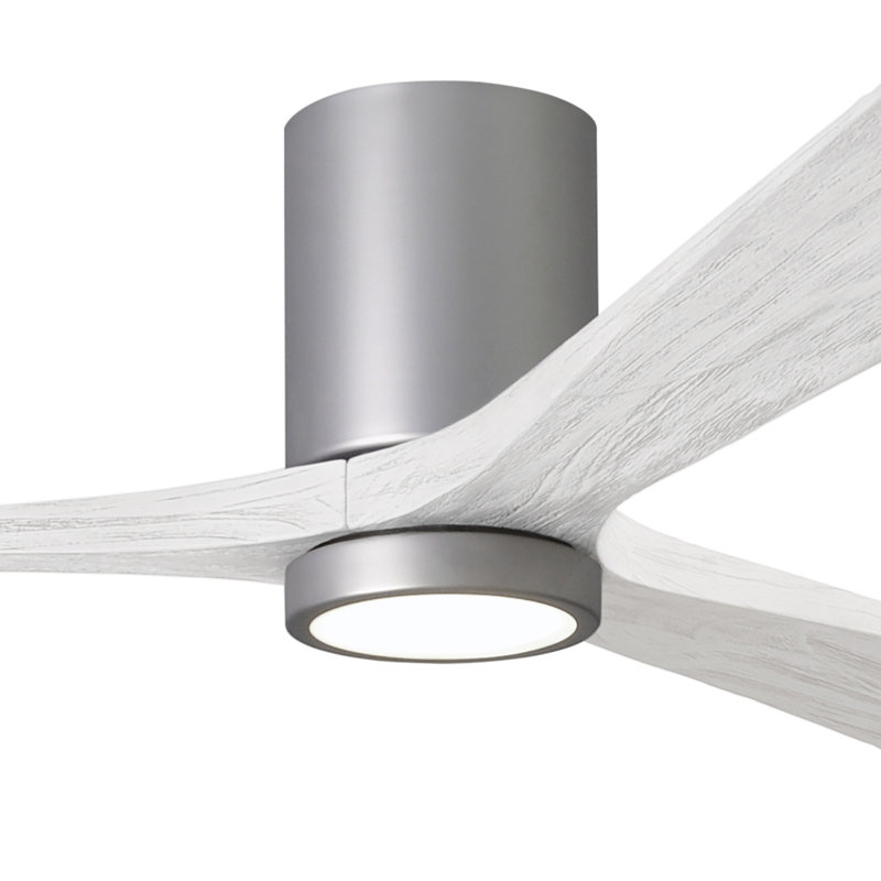 Irene LED Ceiling Fan, Brushed Nickel, 60", Matte White