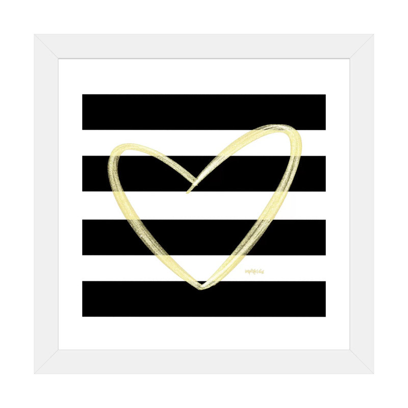 Glam Heart - Imprimé, H 16 po x l 16 po x p 1 po, Papier encadré blanc, Blanc