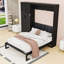 Grand lit escamotable en bois avec garde-robe de rangement et tiroirs-1657602271