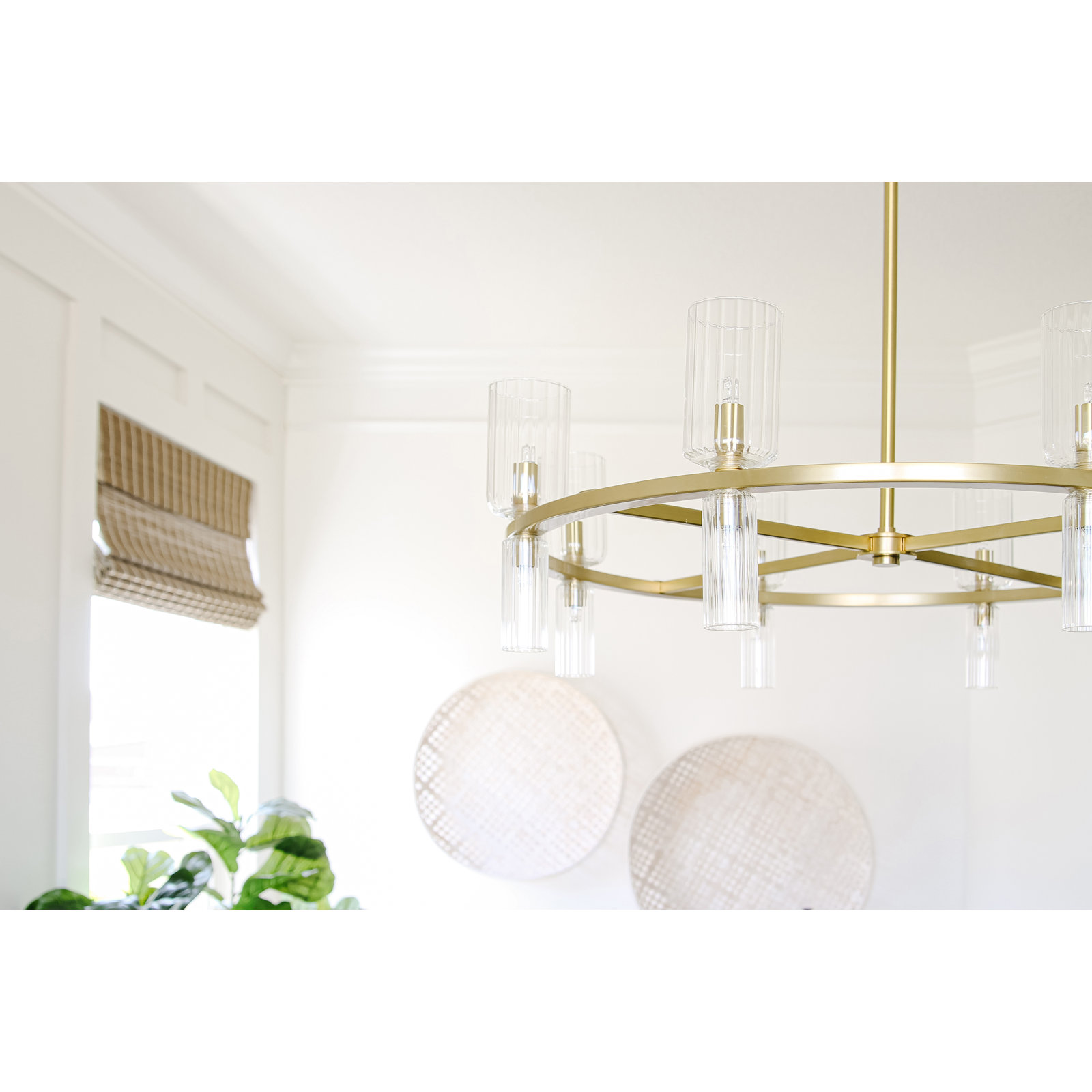 16 - Light Chandelier, Aged Brass