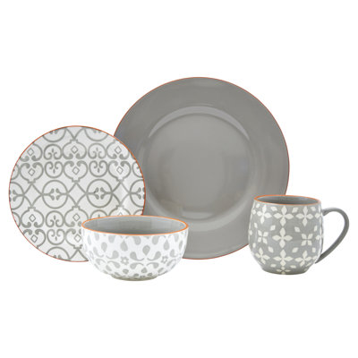16 Piece Ceramic Dinnerware Set - Service for 4