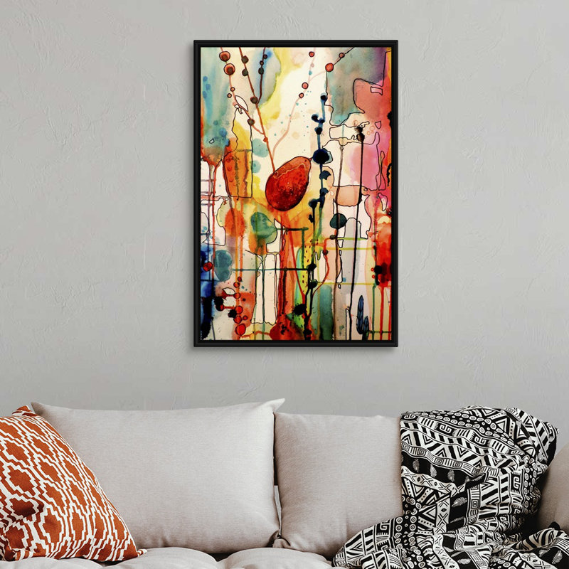 Le Troubadour - reproduction d'art sur toile, H 37,7 po x l 25,7 po x P 1,75 po, Cadre flottant noir