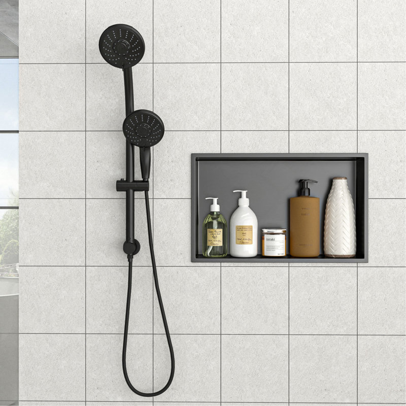 Stainless Steel Shower Niche, Gunmetal Black