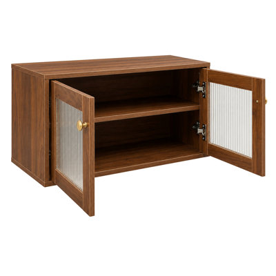 REFSIL 28.35 W x 13.78 D x 14.17 H Ready-to-Assemble Particleboard Double Door in Walnut