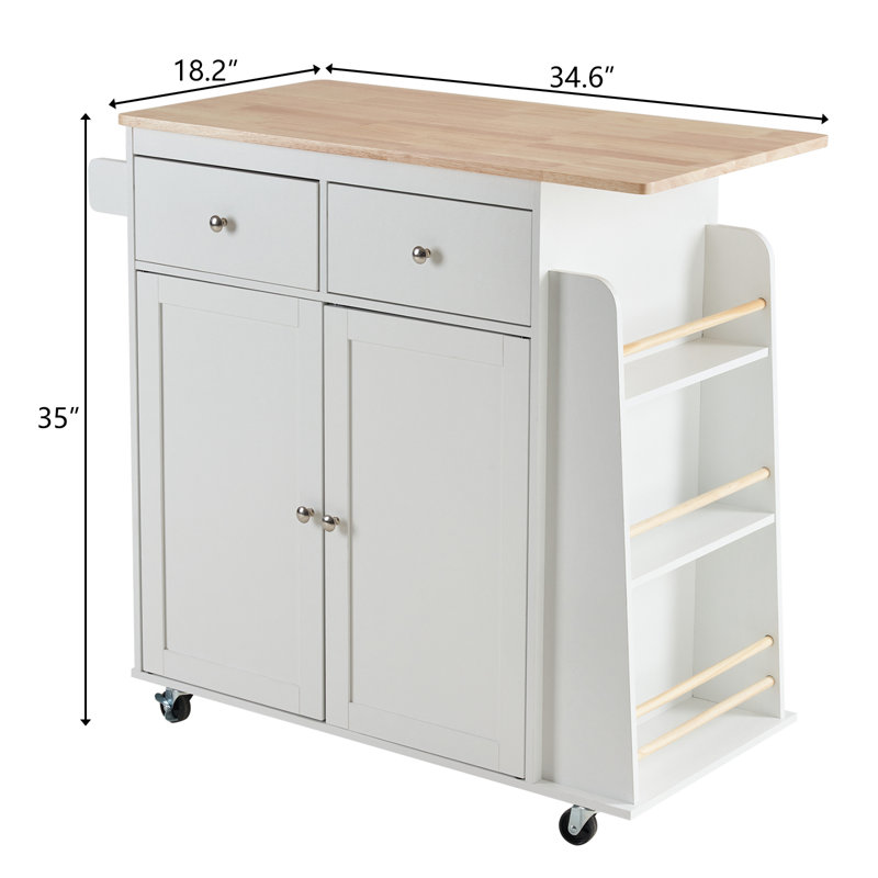 Brutsche Solid Wood Top Kitchen Cart
