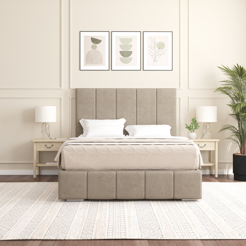 Edelmann Upholstered Bed, Single (3'), Coffee