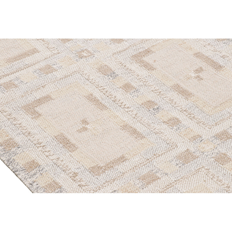 Rug & Kilim’S Scandinavian Rug In Blue With Beige And Cream Geometric Patterns
