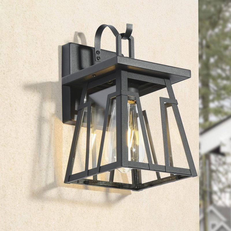 Lanterne murale d'extérieur noire H 10,6 po
