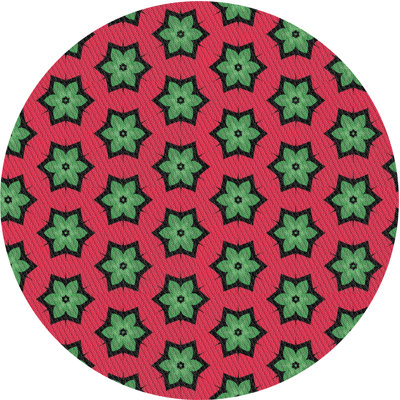 Tapis rouge/vert à motifs Basti