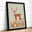 Meadow Deer Mid-Century - Framed Print-443985519-443985521