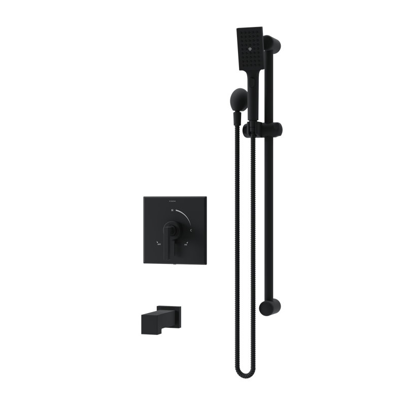 Duro HydroMersion Tub and Hand Shower System, Matte Black