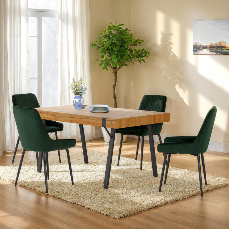 Alcott 4 - Person Dining Set, Emerald Green