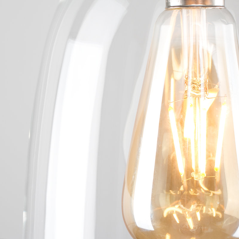 Kira 23cm H Glass Oval Pendant Shade ( Clip On ), Clear
