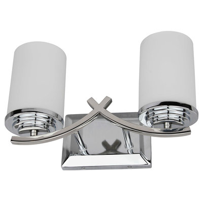 Éclairage pour meuble-lavabo 2 lumières en chrome