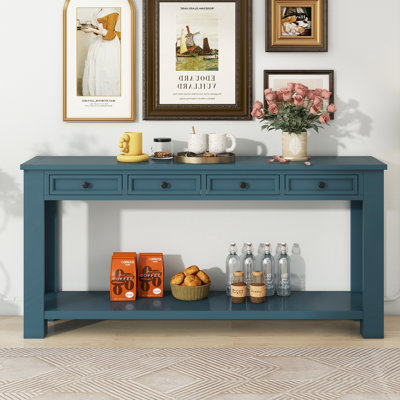 Console Table/Sofa Table with Storage Drawers and Bottom Shelf for Entryway Hallway
