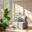 Canapé simple modulaire en lin gris clair l 31,89 po x P 31,89 po x H 15,35 po Nordic Choice-129381985