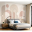 Papier peint adhésif mural minimaliste à composition géométrique abstraite, arches, cercles, neutre, autocollant, papier contact amovible pour décoration de salon, chambre H 69 po x l 96 po