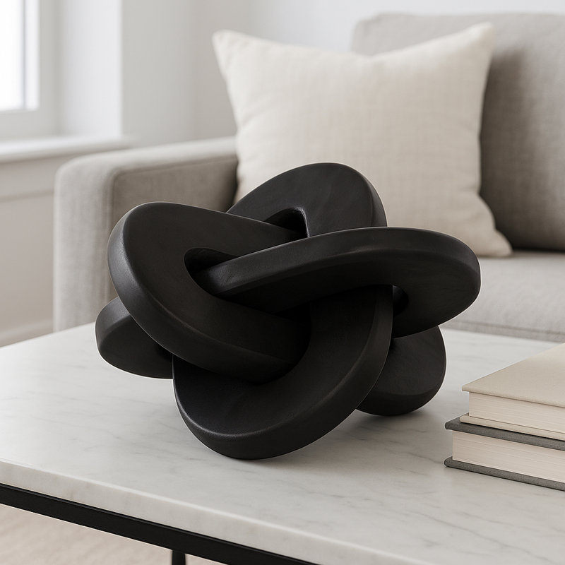 Medich Mango Wood Decorative Knot, 10" H x 10" W x 10" D, Black