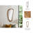 Boho Wood Framed Wall Mirror with Asymmetrical Design - 36" Brown Decorative Mirror for Home, Office, Bedroom, Living Room