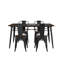Solid Wood Top Metal Base Dining Table-440573153